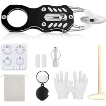 Kit de Test de Pièces, Testeur de Pièces de Poche, Outil de Vérification de la Résonance Sonore et de la Taille des Pièces D'Or et D'Argent pour