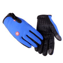 Outdoor Waterproof Gloves Touch Screen Men's Windproof Riding Women's Full Finger Zipper Sports Winter Warm Fleece Climbing Skiing