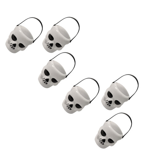 6 pcs Halloween Skeleton Candy Bucket, Portable witch jar, Par