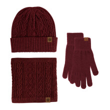 Winter Beanie Hat Scarf Touchscreen Gloves Set Compatible with Men and Women