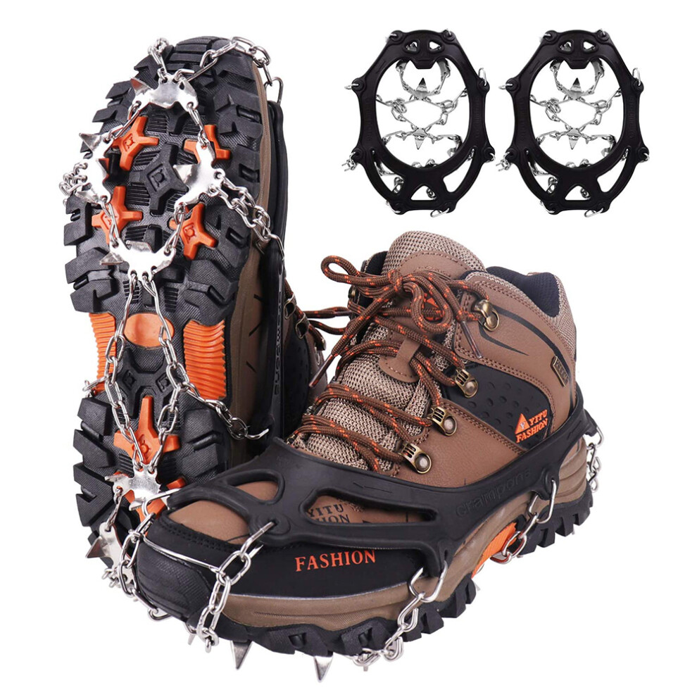 Fishing Ice Cleats Compatible With Shoes And Boots, Ice Snow Traction Cleats Crampons Compatible With Men Women Kids Winter Walking On Ice A 4261617886784