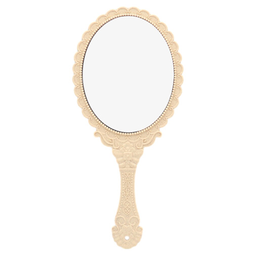 Hand mirror Retro hand mirror with handle makeup mirror travel mirror