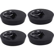 Sink Plug, Kitchen Sink Plug Replacement Universal Bathroom Sink Plug Multifunctional Drain Plug - Pack of 4 Black Size Diameter 42 to 45.6