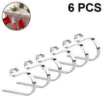 Stocking Hangers Compatible with Mantel Set of 6, Christmas Stocking Holders Hooks Fireplace Mantel Hangers Metal Hanging Clips Compatible w
