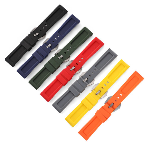 (Red, 24mm) Compatible For Panerai Silicone Strap Interchangeable bracelets 1