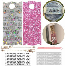 Placas de Identificação Etiquetas de Nome para Copo de Garrafa de Água Acessórios de Acrílico Amuletos para Copo com Tampa de Alça B
