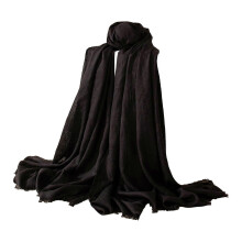 (Black) Women Shawl Breathable Sun Protection Shawl Lightweight Air Conditioning Blanket Beach Towel Cover Up