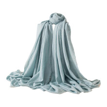 (Blue) Women Shawl Breathable Sun Protection Shawl Lightweight Air Conditioning Blanket Beach Towel Cover Up