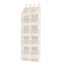 (Beige) Storage Bags for Clothes Waterproof Over Door Organizer Bedroom Closet Use
