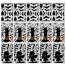 Autocollants de fenêtre d'Halloween faciles à appliquer et à retirer, décoration effrayante en verre noir pour l'intérieur et l'extérieur,