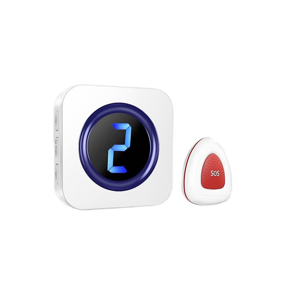 Tauoh Wireless Caregiver Pager System Nurse Alert System With Ip55 Waterproof Sos Button For Elderly Monitors Eu Plug White
