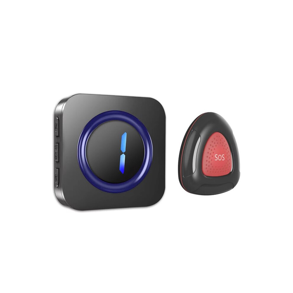 Wireless Caregiver Pager System Nurse Alert System With Ip55 Waterproof Sos Button For Elderly Monitors Eu Plug Black 6032767432668