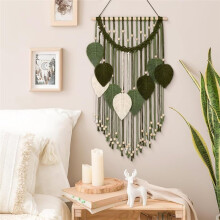 Macrame Wall Hanging Boho Leaf Woven , Bohemian Home Decor,for Bedroom Living Room Apartment Ornament