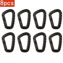 (black-8pcs) 4/8/12pcs D Shape Mosqueton Fast Tactical Backpack Buckle Plastic Carabiner Hook EDC Gear For Outdoor Camping