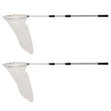 2X Bug Net Butterfly Catching Net Fish Nylon Net with Telescopic Handle for Adults & Kids, From 37 Inch To 68 Inch.