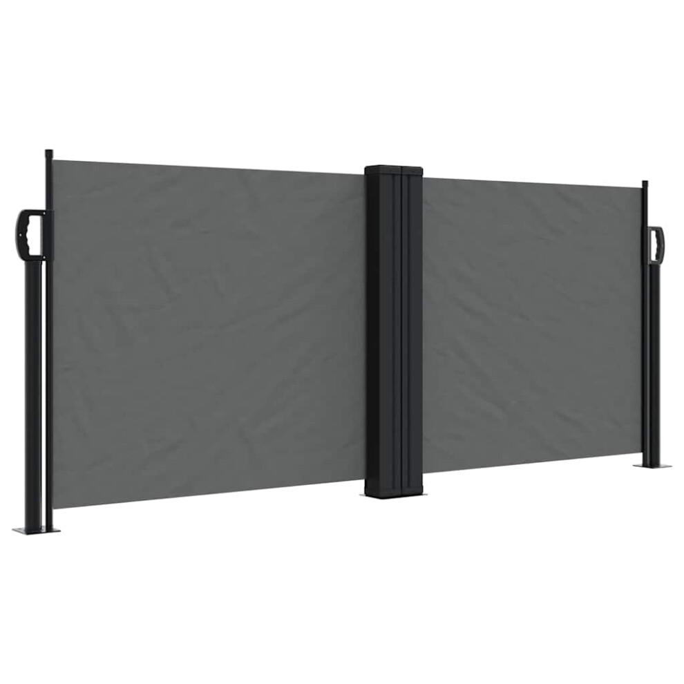 Vidaxl (Anthracite, 100 X 600 Cm) Retractable Side Awning Outdoor Privacy Screen Balcony Sunshade Shelter