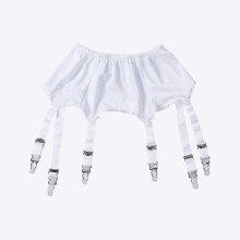 (XL, White) Women's High-Waisted Suspender Garter Belt with 6-Straps for Stockings (Sizes 6-28) 2025