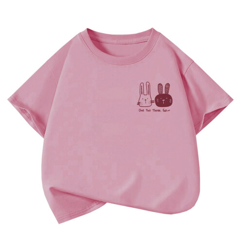 Fun Print Cotton Pullover Top For Active Children-Pink 90cm