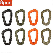 (mix-8pcs) 4/8/12pcs D Shape Mosqueton Fast Tactical Backpack Buckle Plastic Carabiner Hook EDC Gear For Outdoor Camping