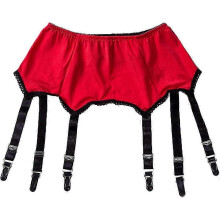 (XL, Red) Women's High-Waisted Suspender Garter Belt with 6-Straps for Stockings (Sizes 6-28) 2025