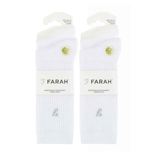 Farah Farah - 4 Pack Mens Bamboo Diabetic Friendly Leisure Socks 1