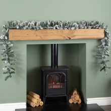 2.7m (9ft) Snow Flocked Woodcote Fir Christmas Garland