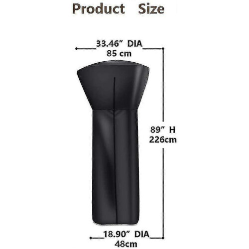 Telo di copertura impermeabile e resistente per riscaldatore da esterno 210d nero (Ruipei) 2