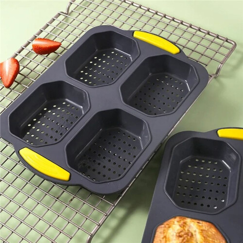 Baking Mould Restaurant Hamburger Bun Silicone Mold Foldable Reusable Bread Pan Heat Resistance DIY Kitchen Tool 1
