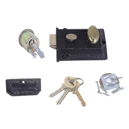 Vintage Spring Outer Door Lock Cast Iron Lock Durable Anti-theft Lock 1