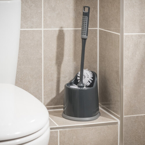 Addis Addis ComfiGrip Toilet Brush And Holder Set In Graphite 2