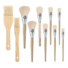 10 PCS Assorted Size Gold Leaf Hair Duster Paint Brush, Flat Brush and Sweep Mops for Gilding and Water