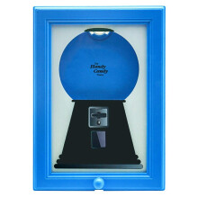 (Blue) A Wall Mounted Gumball Machine Dispenser with a Picture Photo Frame, a Thoughtful Present Idea