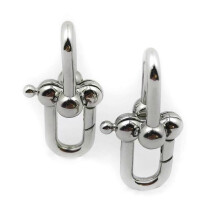 (steel color) Elegant horseshoe-shaped earrings for fashion enhancement