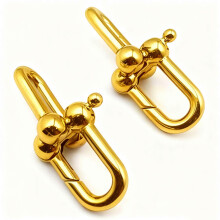 (gold) Elegant horseshoe-shaped earrings for fashion enhancement