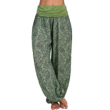 (XL, Green) Women's Casual Baggy Gypsy Hippie Boho Harem Yoga Pants, Summer Bloomers Trousers