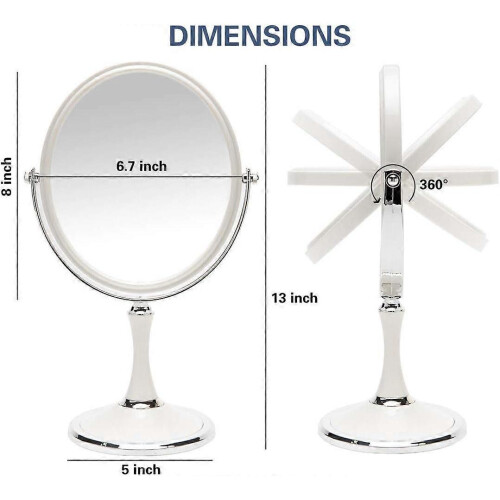 Vintage Table Mirror with Stand  Double Sided Swivel Magnification 2