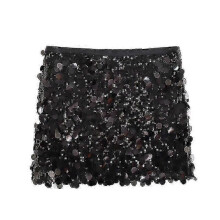(S, Black) Sequin Sexy Skirt Bodycon Mini Skirts For Women Trendy 2024 P20250110548-Good