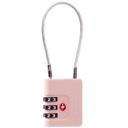 TSA-kabellås, 3-sifret kombinasjon, rosa 2