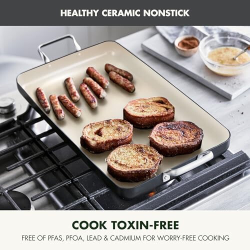 GreenPan GreenPan CC006560-002 Double Burner Griddle, Ceramic, Black 1