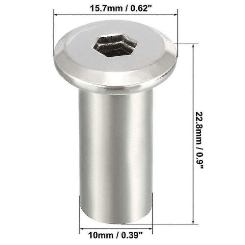 M8x20mm Innensechskant-Einsatzmutter, Schraubpfostenmutter für Möbel, 10 Stück 2