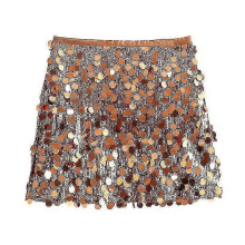 (S, Gold) Sequin Sexy Skirt Bodycon Mini Skirts For Women Trendy 2024 P20250110548-Good