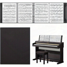 (Black) Sheet Music Folder Piano Sheet Music Binder 4 Page Expand A4 Size 52 Pages Capacity Writable Choir Folder for Holding Sh