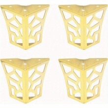 (Golden) 4pcs Tulead Golden Cabinet Feet - Modern Metal Furniture Legs for Chairs, Tables, Beds, TV Stands, Sofa Legs, 3.15 Inch