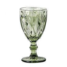 (Green A) Wine Glass Colored Goblet Vintage Pattern Embossed Glasses Goblets For Party Wedding Anniversary Restaurant Bar-In stock