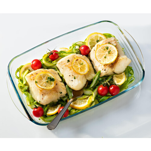 ?cuisine? Rectangular Glass Baking & Roasting Dishes | Extreme Resistance | Oven Safe - Freezer Safe - Microwave Safe Rectangular Roaster Set of 4 (2, 1