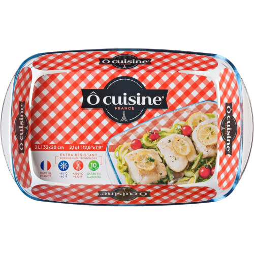 ?cuisine? Rectangular Glass Baking & Roasting Dishes | Extreme Resistance | Oven Safe - Freezer Safe - Microwave Safe Rectangular Roaster Set of 4 (2, 2