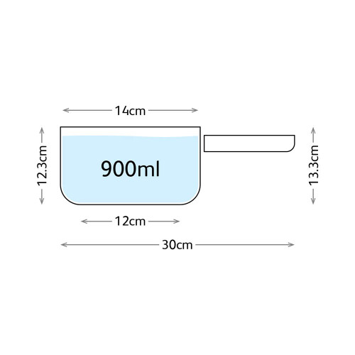 Horwood HP01 14 cm 900 ml Milk Pan, Silver 2