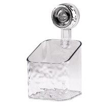 1Pc Ventosa Rotativa Rack de Armazenamento Banheiro NãO Perfurado Montado Na Parede OrganizaçãO e Caixa de Armazenamento Transparente-Cinza, S
