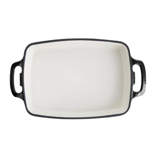 Vogue GH324 Rectangular Black Cast Iron Dish 2.8Ltr 55X390X235mm Baking Roasting 2