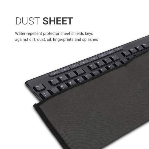 kwmobile Dust Cover Compatible with Logitech MK270 Wireless - Computer Keyboard Protector Fabric Case - Dark Grey 2